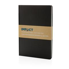 Vue Carnet A5 à couverture rigide en papier de pierre IMPACT de couleur noir| Krokrodeal