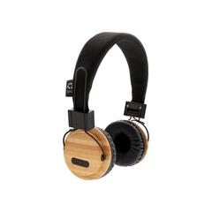 Vue Casque audio sans fil en bambou de couleur marron| Krokrodeal