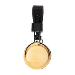 Vue Casque audio sans fil en bambou de couleur marron| Krokrodeal