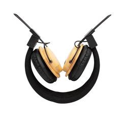 Vue Casque audio sans fil en bambou de couleur marron| Krokrodeal