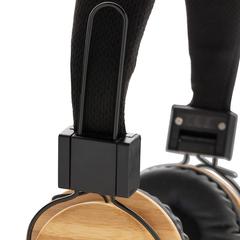 Vue Casque audio sans fil en bambou de couleur marron| Krokrodeal