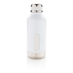 Vue Bouteille étanche avec plaque de couleur blanc| Krokrodeal