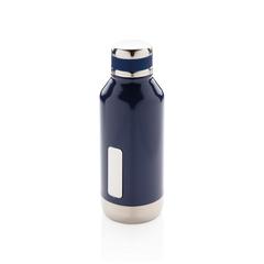 Vue Bouteille étanche avec plaque de couleur bleu| Krokrodeal