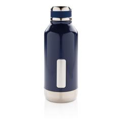 Vue Bouteille étanche avec plaque de couleur bleu| Krokrodeal