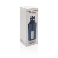 Vue Bouteille étanche avec plaque de couleur bleu| Krokrodeal