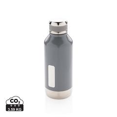 Vue Bouteille étanche avec plaque de couleur gris| Krokrodeal