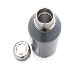 Vue Bouteille étanche avec plaque de couleur gris| Krokrodeal