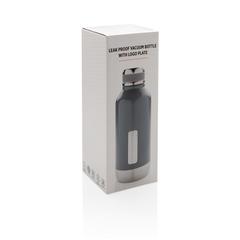 Vue Bouteille étanche avec plaque de couleur gris| Krokrodeal