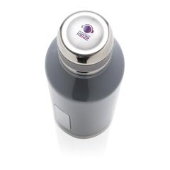 Vue Bouteille étanche avec plaque de couleur gris| Krokrodeal