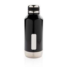 Vue Bouteille étanche avec plaque de couleur noir| Krokrodeal