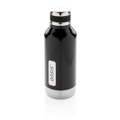 Vue Bouteille étanche avec plaque de couleur noir| Krokrodeal