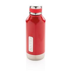Vue Bouteille étanche avec plaque de couleur rouge| Krokrodeal