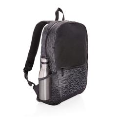 Vue Sac à dos réfléchissant pour ordinateur portable en RPET de couleur noir| Krokrodeal