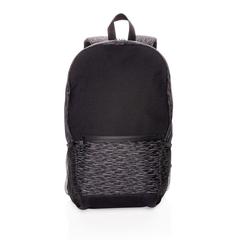 Vue Sac à dos réfléchissant pour ordinateur portable en RPET de couleur noir| Krokrodeal