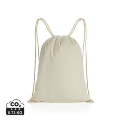 Vue Sac à dos cordelettes en coton recyclé 145 gr Impact AWARE™ de couleur blanc| Krokrodeal