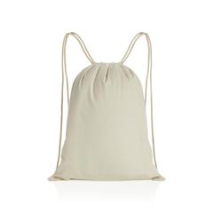 Vue Sac à dos cordelettes en coton recyclé 145 gr Impact AWARE™ de couleur blanc| Krokrodeal