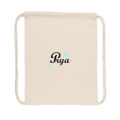Vue Sac à dos cordelettes en coton recyclé 145 gr Impact AWARE™ de couleur blanc| Krokrodeal