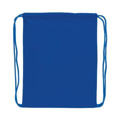 Vue Sac à dos cordelettes en coton recyclé 145 gr Impact AWARE™ de couleur bleu| Krokrodeal