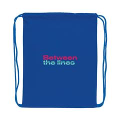 Vue Sac à dos cordelettes en coton recyclé 145 gr Impact AWARE™ de couleur bleu| Krokrodeal