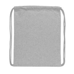 Vue Sac à dos cordelettes en coton recyclé 145 gr Impact AWARE™ de couleur gris| Krokrodeal