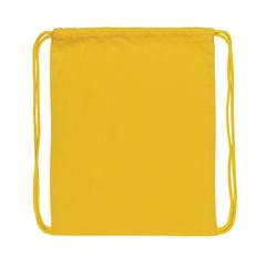 Vue Sac à dos cordelettes en coton recyclé 145 gr Impact AWARE™ de couleur jaune| Krokrodeal