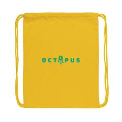 Vue Sac à dos cordelettes en coton recyclé 145 gr Impact AWARE™ de couleur jaune| Krokrodeal