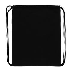 Vue Sac à dos cordelettes en coton recyclé 145 gr Impact AWARE™ de couleur noir| Krokrodeal