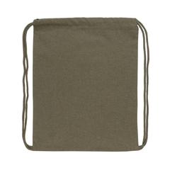 Vue Sac à dos cordelettes en coton recyclé 145 gr Impact AWARE™ de couleur vert| Krokrodeal