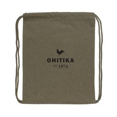 Vue Sac à dos cordelettes en coton recyclé 145 gr Impact AWARE™ de couleur vert| Krokrodeal