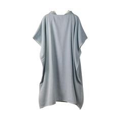 Vue VINGA Poncho de plage ou hammam en éponge Tolo de couleur bleu| Krokrodeal