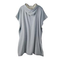 Vue VINGA Poncho de plage ou hammam en éponge Tolo de couleur bleu| Krokrodeal