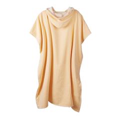 Vue VINGA Poncho de plage ou hammam en éponge Tolo de couleur jaune| Krokrodeal