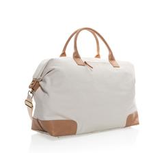 Vue Sac weekend Impact AWARE™ en toile 16oz recyclée de couleur blanc| Krokrodeal