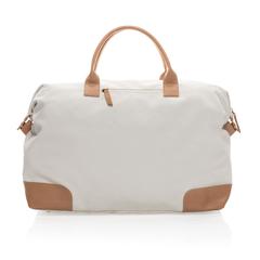 Vue Sac weekend Impact AWARE™ en toile 16oz recyclée de couleur blanc| Krokrodeal