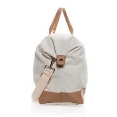 Vue Sac weekend Impact AWARE™ en toile 16oz recyclée de couleur blanc| Krokrodeal