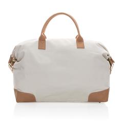 Vue Sac weekend Impact AWARE™ en toile 16oz recyclée de couleur blanc| Krokrodeal