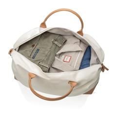 Vue Sac weekend Impact AWARE™ en toile 16oz recyclée de couleur blanc| Krokrodeal
