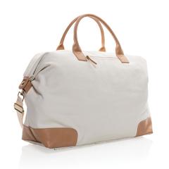 Vue Sac weekend Impact AWARE™ en toile 16oz recyclée de couleur blanc| Krokrodeal