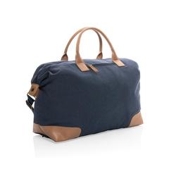 Vue Sac weekend Impact AWARE™ en toile 16oz recyclée de couleur bleu| Krokrodeal