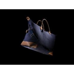 Vue Sac weekend Impact AWARE™ en toile 16oz recyclée de couleur bleu| Krokrodeal