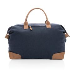 Vue Sac weekend Impact AWARE™ en toile 16oz recyclée de couleur bleu| Krokrodeal