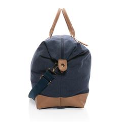 Vue Sac weekend Impact AWARE™ en toile 16oz recyclée de couleur bleu| Krokrodeal