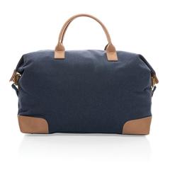 Vue Sac weekend Impact AWARE™ en toile 16oz recyclée de couleur bleu| Krokrodeal