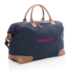Vue Sac weekend Impact AWARE™ en toile 16oz recyclée de couleur bleu| Krokrodeal