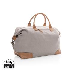 Vue Sac weekend Impact AWARE™ en toile 16oz recyclée de couleur gris| Krokrodeal