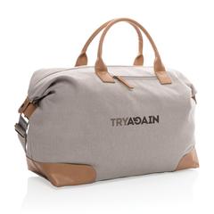 Vue Sac weekend Impact AWARE™ en toile 16oz recyclée de couleur gris| Krokrodeal