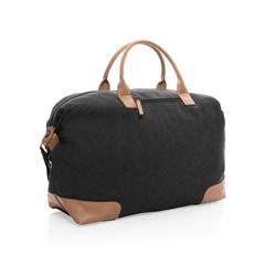 Vue Sac weekend Impact AWARE™ en toile 16oz recyclée de couleur noir| Krokrodeal