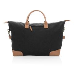 Vue Sac weekend Impact AWARE™ en toile 16oz recyclée de couleur noir| Krokrodeal