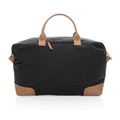 Vue Sac weekend Impact AWARE™ en toile 16oz recyclée de couleur noir| Krokrodeal