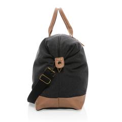 Vue Sac weekend Impact AWARE™ en toile 16oz recyclée de couleur noir| Krokrodeal